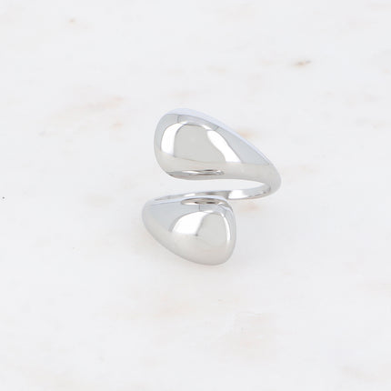 Bague ouverte - formes bombées entrelacées
