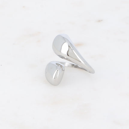 Bague ouverte - formes bombées entrelacées