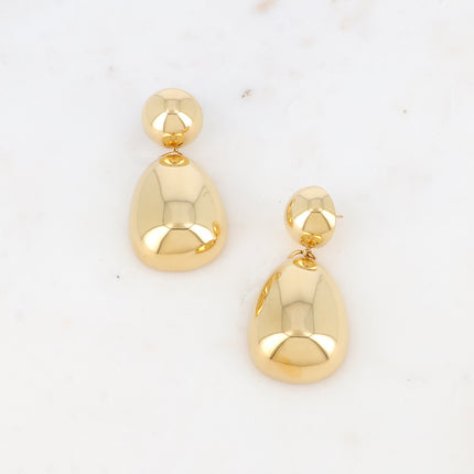 Boucles pendantes - 2 pièces bombées, demi boule et goutte