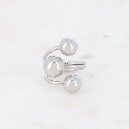 Bague large Ciriella - 3 rangs avec 3 boules