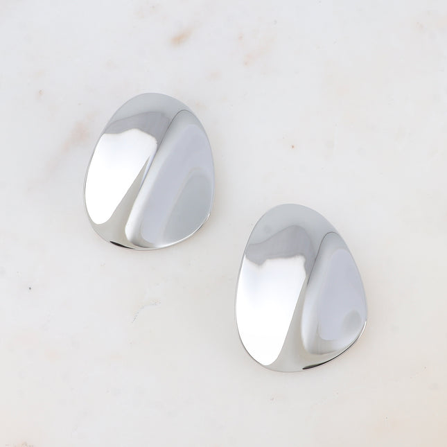 Chip earrings - flat wavy shape 40x50mm