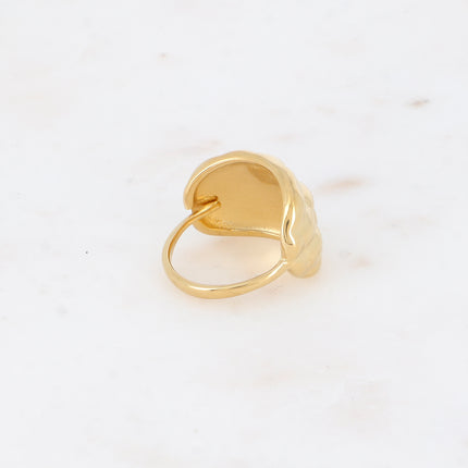 Bague - forme bombée et quadrillée