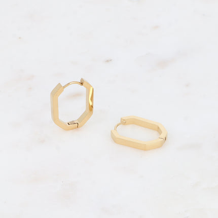 Créoles - anneau octogone 16 x 22 mm