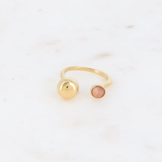 Lounia open ring - ball and natural stone