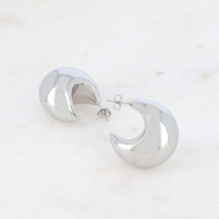 Créoles - anneau croissant de lune 30x30mm