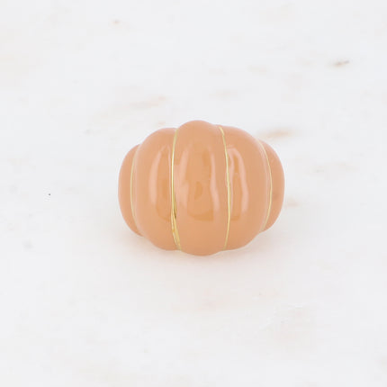 Bague - forme bombée effet coquillage avec émail