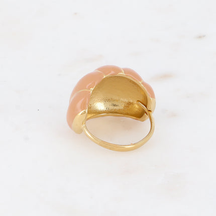 Bague - forme bombée effet coquillage avec émail