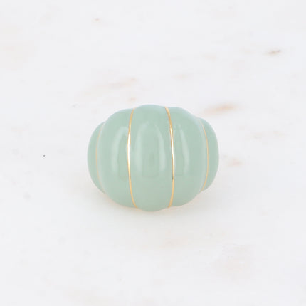 Bague - forme bombée effet coquillage avec émail