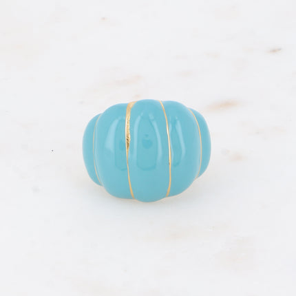 Bague - forme bombée effet coquillage avec émail
