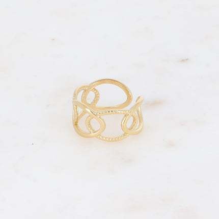 Bague - ovales ajourés, lisses et tressés