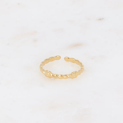 Bague fine - anneau tressé et petits noeuds