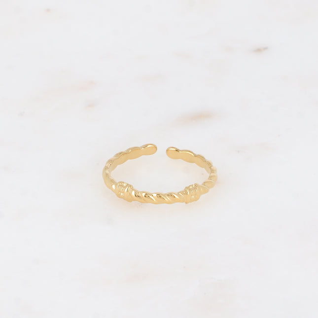Thin ring - braided band with small knots