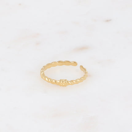 Bague fine - anneau tressé et petits noeuds