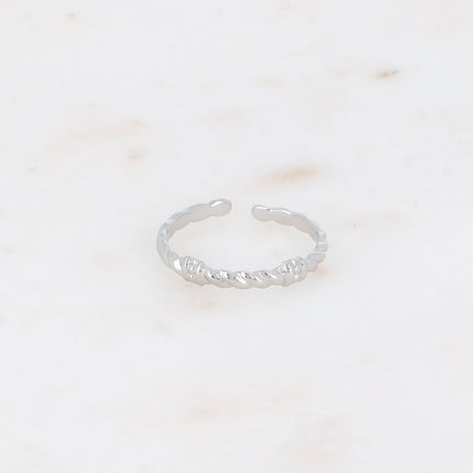 Bague fine - anneau tressé et petits noeuds