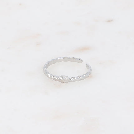 Bague fine - anneau tressé et petits noeuds