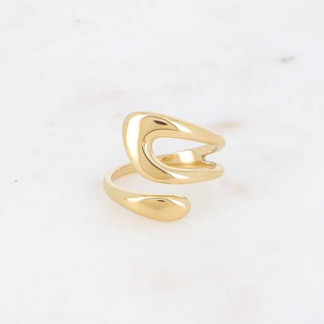 Bague large ouverte - forme ajourée et pleine