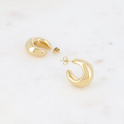 Créoles - anneau croissant de lune 23x23mm