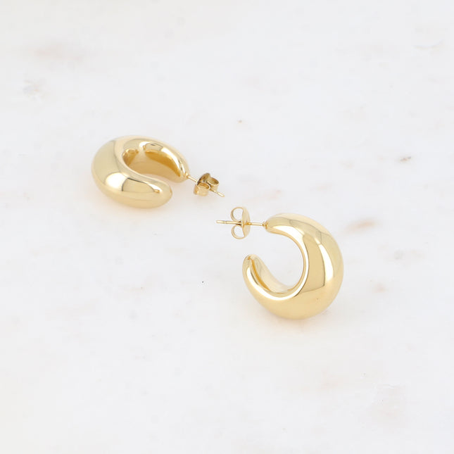 Creole earrings - crescent moon ring 23x23mm