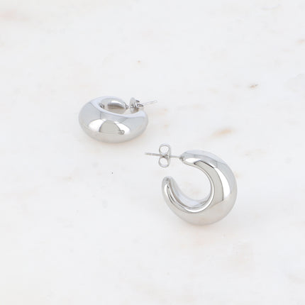 Créoles - anneau croissant de lune 23x23mm