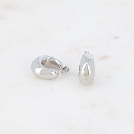 Créoles - anneau croissant de lune 23x23mm