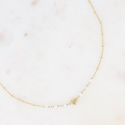 Necklace - heart and freshwater pearls