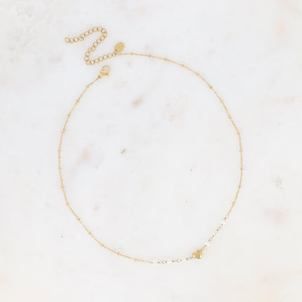 Necklace - heart and freshwater pearls