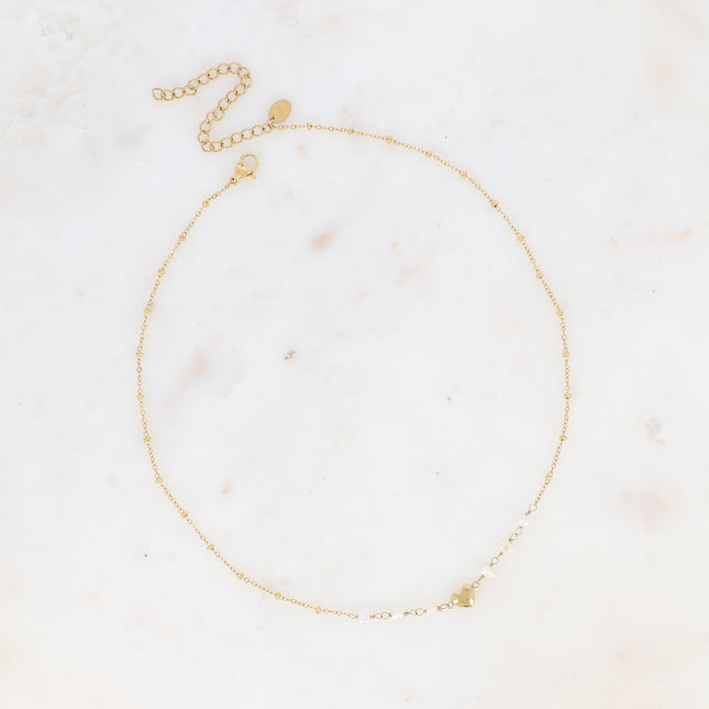 Collier - coeur et perles d'eau douce