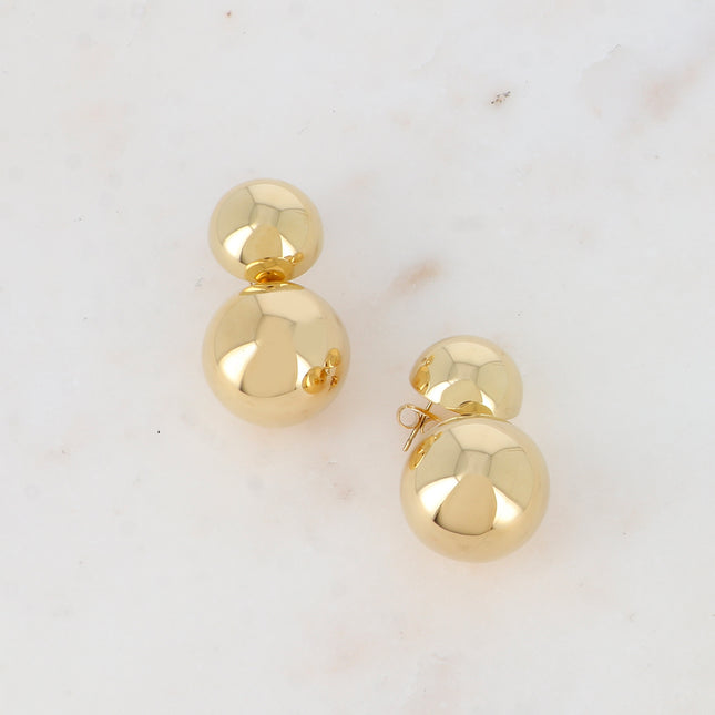 Boucles pendantes - demi boule et boule pendante lisse miroir