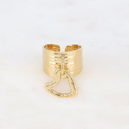 Bague pampille Thècla - pendentif coeur ajouré