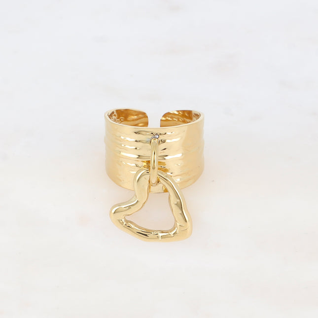 Bague pampille Thècla - pendentif coeur ajouré