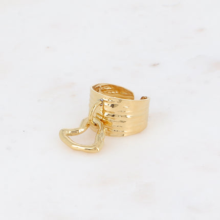 Bague pampille Thècla - pendentif coeur ajouré