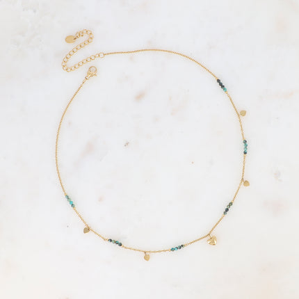 Collier Daphnéa - pampilles coeurs et pierres naturelles