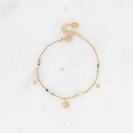 Bracelet Thémia - pampilles soleil et pierres naturelles