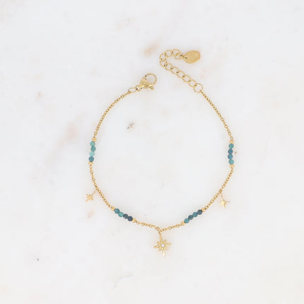 Bracelet - pampilles étoiles du Nord et pierres naturelles