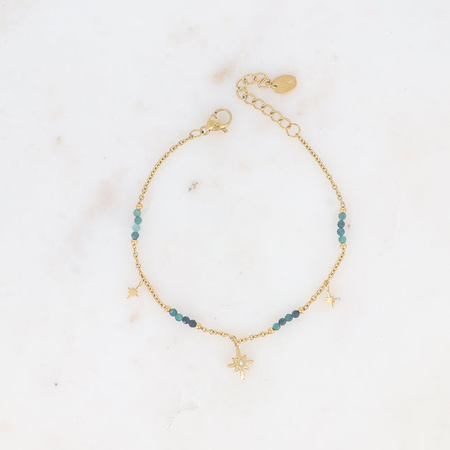 Bracelet - pampilles étoiles du Nord et pierres naturelles