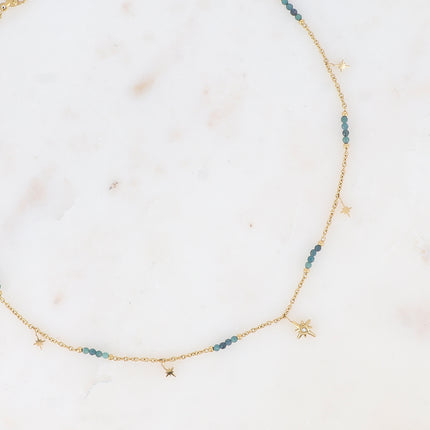 Necklace - North Star tassels and natural stones