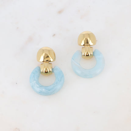 Dangle earrings - 2 round pieces and acetate