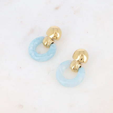 Dangle earrings - 2 round pieces and acetate