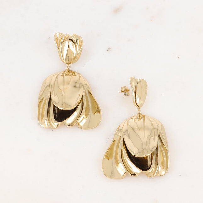 Boucles pendantes Célestine - motif feuillage