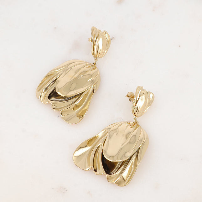 Boucles pendantes Célestine - motif feuillage