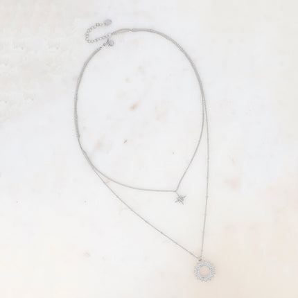Collier multirangs - 2 rangs, étoile et soleil