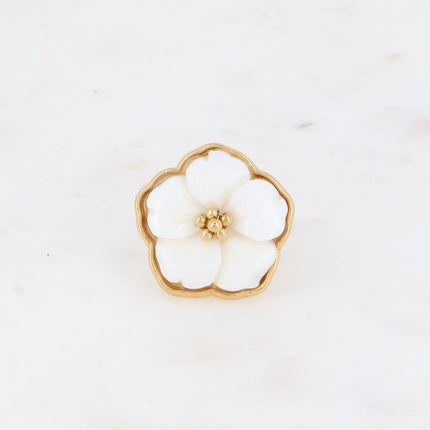 Bague - grande fleur nacrée 26mm
