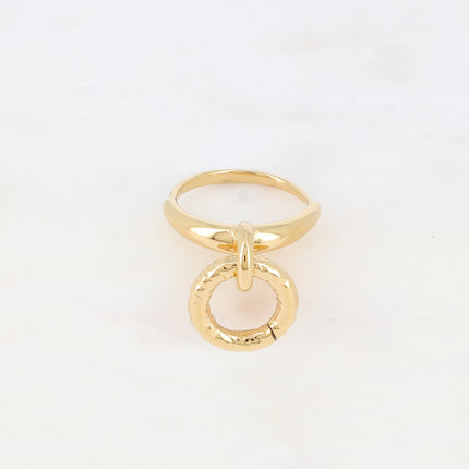 Bague pampille - anneau rond martelé
