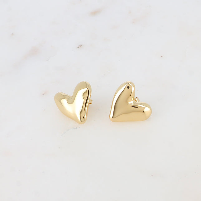 Boucles puces Sarai - coeur martelé 20mm