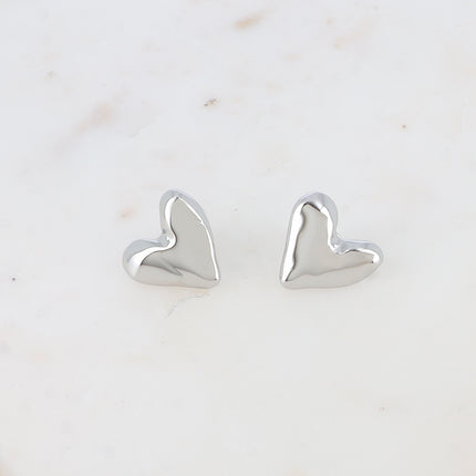 Boucles puces Sarai - coeur martelé 20mm