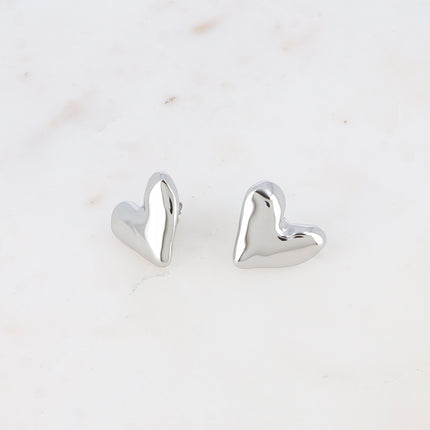 Boucles puces Sarai - coeur martelé 20mm