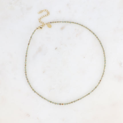 Necklace on cable - cubic natural stones