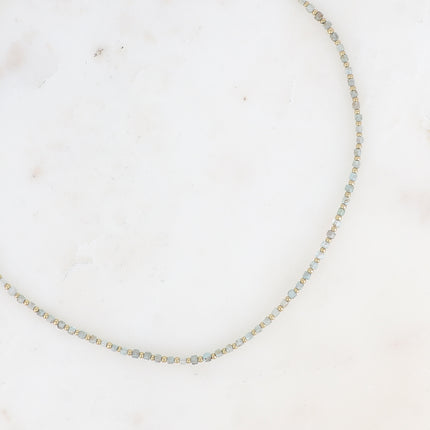 Necklace on cable - cubic natural stones