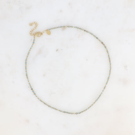 Necklace on cable - cubic natural stones