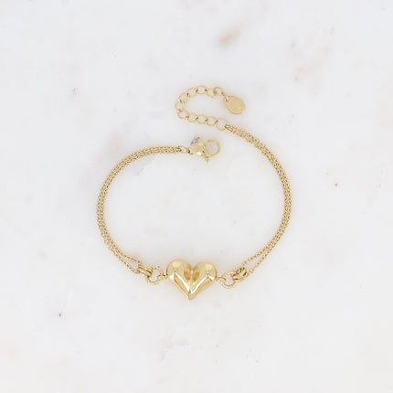 Bracelet - pendentif coeur bombé